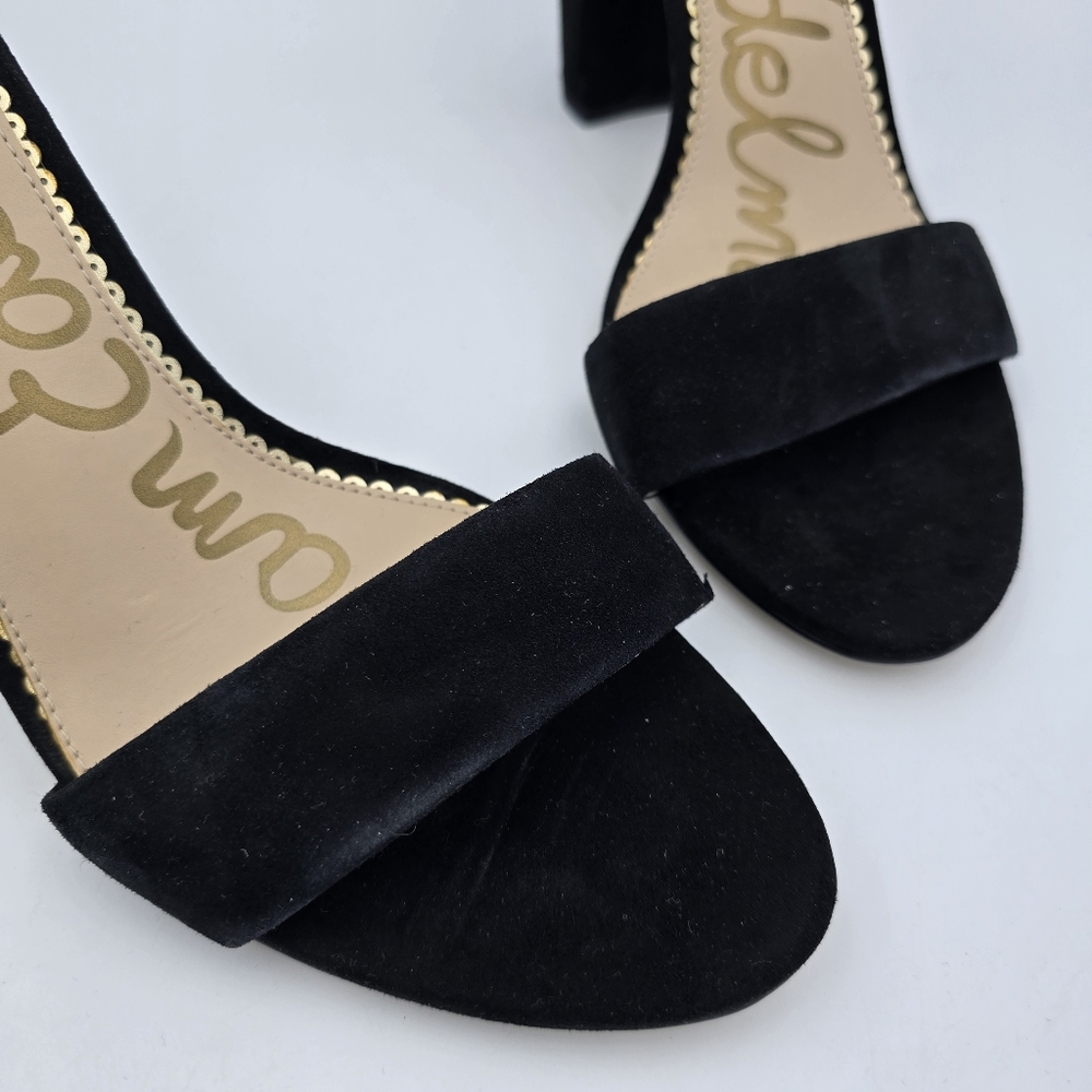 Sam Edelman Yaro Block Heel Ankle Strap Sandals, Black Suede, Women's 11M - Picture 3 of 16